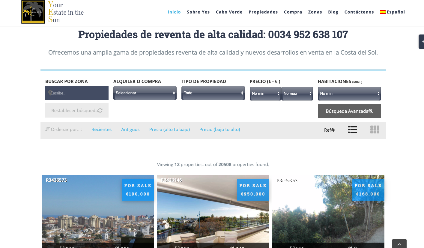 Página Web Your Estate in the Sun Diseñada por Wiidoo Media