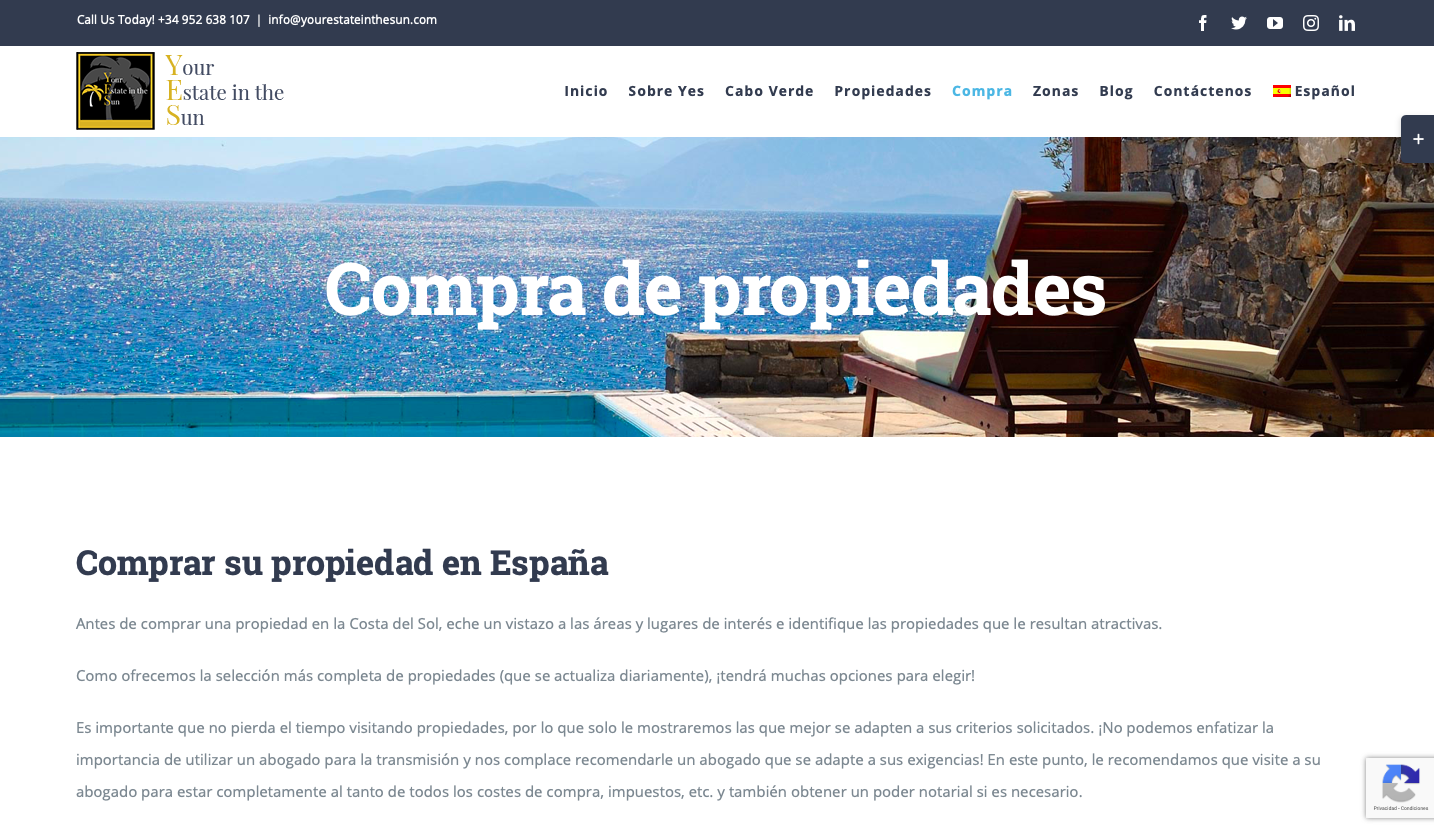 Wiidoo Media - Diseños de Páginas Web - Your Estate in the Sun