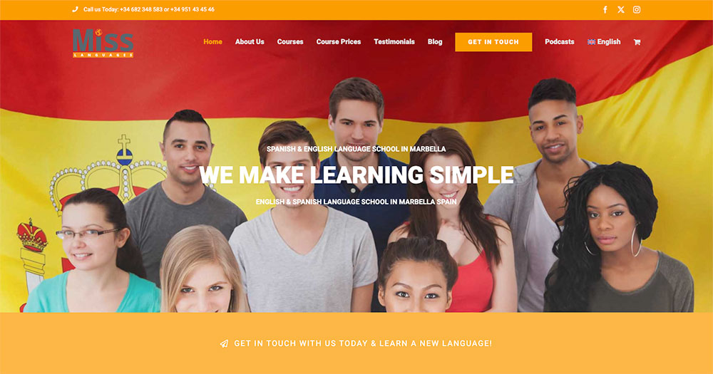 Miss Languages spanish and English language school in Marbella Designed by Wiidoo Media Miss Languages spanish and English language school in Marbella