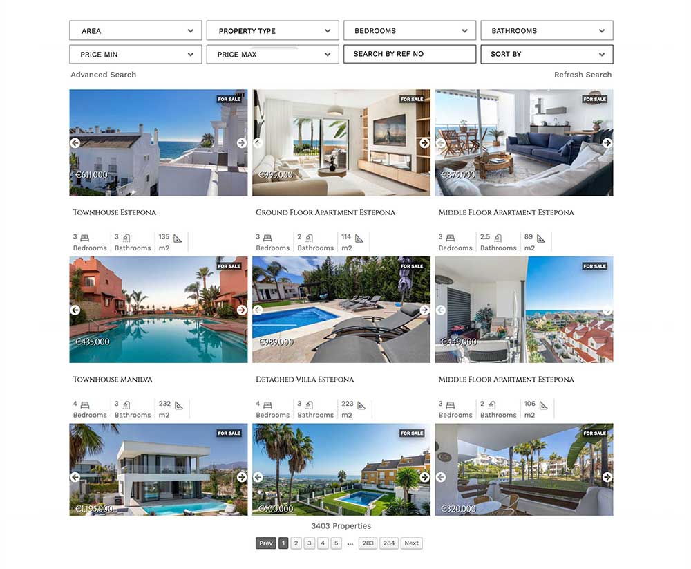 WordPress website design Property Finder Estepona Manilva Duquesa Sabinillas Real Estate Property Finder Estepona Manilva Duquesa Sabinillas Real Estate