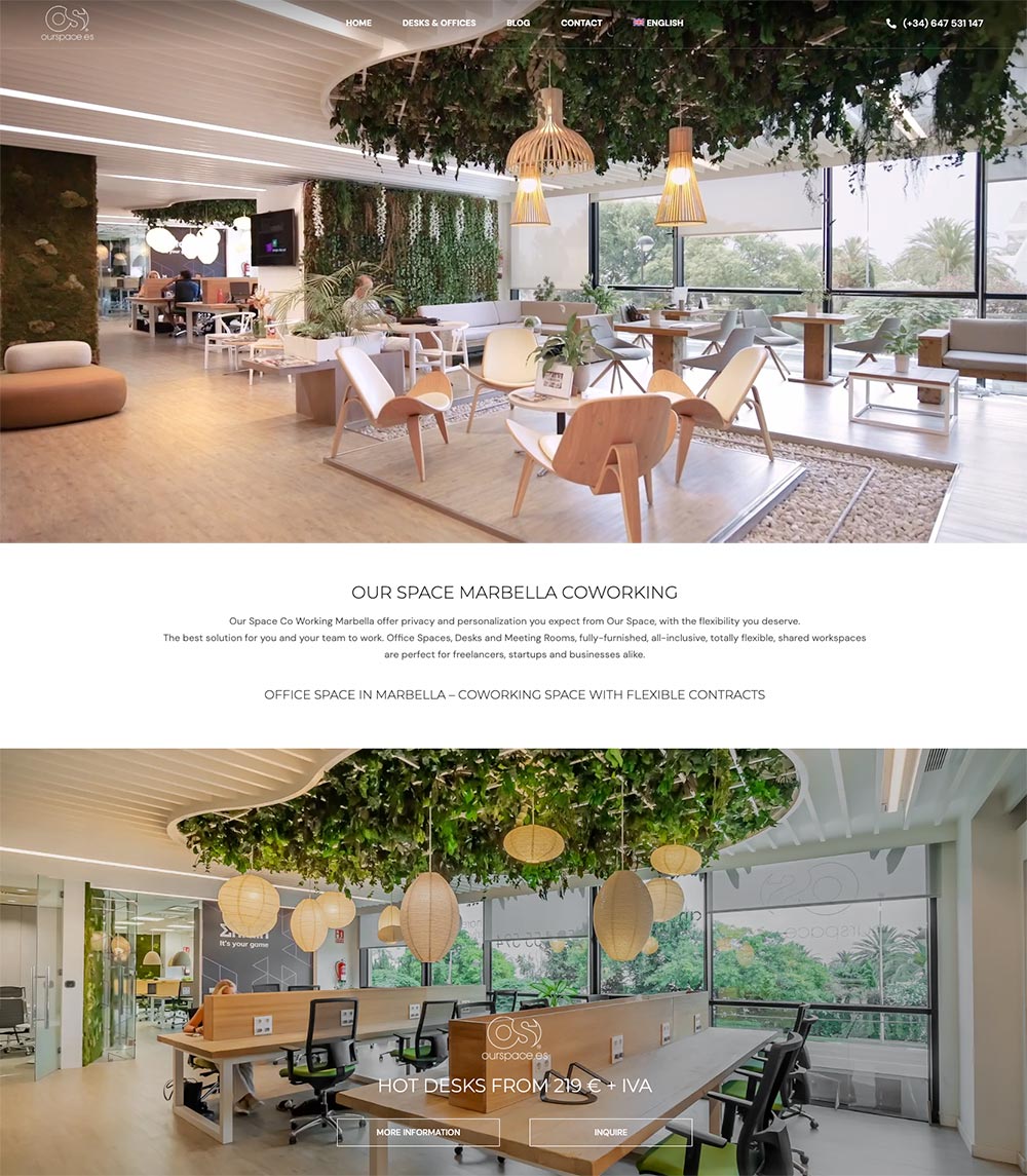 Our Space Custom WordPress website design by Wiido Media Marbella wordpress website designers in marbella wordpress specialists